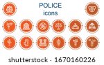 editable 14 police icons for... | Shutterstock .eps vector #1670160226