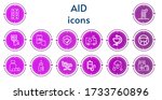 editable 14 aid icons for web... | Shutterstock .eps vector #1733760896