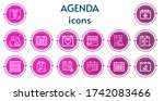 editable 14 agenda icons for... | Shutterstock .eps vector #1742083466