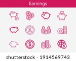 premium set of earnings line... | Shutterstock .eps vector #1914569743