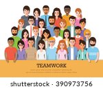group of businessman and... | Shutterstock .eps vector #390973756