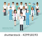 group of doctors and nurses and ... | Shutterstock .eps vector #429918193