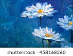 Oil Painting Daisies Flowers ...