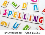word spelling  made of colorful letters on white background