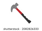 red hammer vector icon isolated ... | Shutterstock .eps vector #2082826333