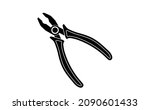 black hand pliers isolated on... | Shutterstock .eps vector #2090601433