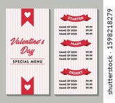 valentine special restaurant... | Shutterstock .eps vector #1598218279