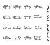 car vector line icon set | Shutterstock .eps vector #1222852693