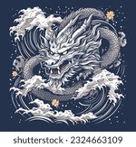 japanese dragon illustration...