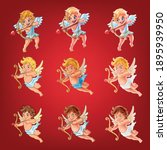 set of cartoon angels icons for ... | Shutterstock .eps vector #1895939950