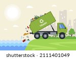 Truck Throws Garbage Into The...