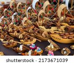View of the market stall with...