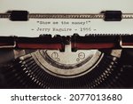 Small photo of Taranto, Italy-November 18, 2021: a famous phrase pronounced by Tom Cruise in the 1996 film "Jerry Maguire" written with an old mechanical typewriter, vintage colour treatment.
