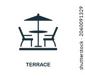 terrace icon. monochrome sign... | Shutterstock .eps vector #2060091329