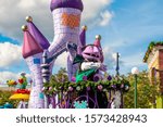 Small photo of Orlando, Florida. November 22, 2019. Count Von Count in Sesame Steet Party Parade at Seaworld 1