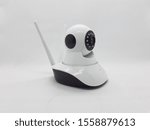 Electronic Digital Sensor CCTV Camera Lens with Infra Red Feature for Home Security Crime Prevention in White Isolated Background