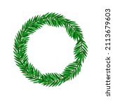 winter wreath with green... | Shutterstock .eps vector #2113679603