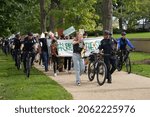 Small photo of Washington, DC – October 22, 2021: Police escort Climate Crisis activists marching to the U.S. Capitol calling on President Biden to take immediate and decisive action to avert a looming disaster.