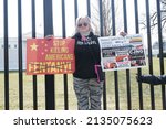 Small photo of Washington, DC – February 26, 2022: Protesters at the White House advocate for stronger laws against Chinese manufacturers who produce Fentanyl and the increase in deaths related to their production.