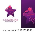 singer star logo template in...