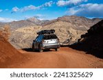 Small photo of Death Valley National Park, United States: February 20, 2021: Subaru Forester With Rooftop Tent On Titus Canyon Road highlights the adventures one can have with a reliable vehicle in a National Park