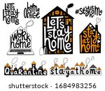 stay home  quarantine  work at... | Shutterstock .eps vector #1684983256