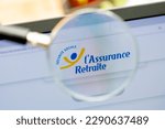 Small photo of Clamart, France - April 18, 2023: Detail of the website 'lassuranceretraite.fr' of the French Caisse Nationale d'Assurance Vieillesse (CNAV) allowing to carry out procedures related to retirement