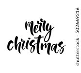 merry christmas lettering. hand ... | Shutterstock .eps vector #502669216