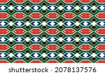 Abstract geometric seamless pattern with colors of South Africa flag. Good for Heritage Day,  Freedom Day, The Day of Reconciliation and other public holidays in South Africa.