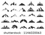 set of the flat mountain icons | Shutterstock .eps vector #1146020063