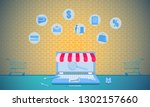 laptop business marketing... | Shutterstock .eps vector #1302157660
