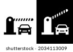 parking barrier outline and... | Shutterstock .eps vector #2034113009