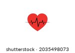  heart beat vector icon heart... | Shutterstock .eps vector #2035498073