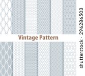 set of nine seamless pattern in ... | Shutterstock .eps vector #296286503