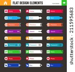 set of flat buttons for web... | Shutterstock .eps vector #211595683