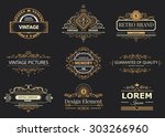 retro vintage labels insignias... | Shutterstock .eps vector #303266960