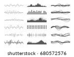 vector music sound waves set.... | Shutterstock .eps vector #680572576