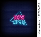 Now Open Neon Signs Style Text...