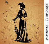 Silhouette Of The Woman With...
