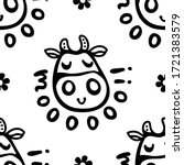 Vector Smiling Cow Pattern With ...