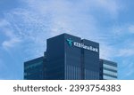 Small photo of Jakarta, Indonesia - November 24, 2023: KEB Hana Bank is one of the largest bank holding companies in Korea established in 1971. KEB Hana Bank signage and logo type.