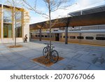 Small photo of PRINCETON, NJ -31 OCT 2021- The Princeton train station on the campus of Princeton University, home of the Dinky shuttle train to the NJ Transit Northeast Corridor at Princeton Junction station.