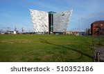 Small photo of BELFAST, UNITED KINGDOM -30 OCT 2016- Opened in 2012 to commemorate the centennial anniversary of the Titanic ship ill-fated voyage, the Titanic Experience is an interactive museum located in Belfast.