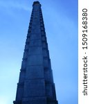 Small photo of Pyongyang / North Korea - September 8 2008: The 170m high Juche Tower in Pyongyang represents the 'Juche' ideology of self-reliance, justifying North Korea's isolationist policy.