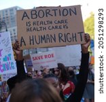 Small photo of New York, New York - October 2nd, 2021 : Anti-Abortion protest and march in New York city on Saturday afternoon in October , Kicked off against Texas and other states trying to rid abortions .
