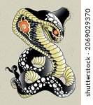 cobra tattoo old school design | Shutterstock .eps vector #2069029370