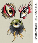 eyes tattoo flash neo... | Shutterstock .eps vector #2127224516