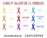 watercolor awareness ribbons.... | Shutterstock . vector #1569135943