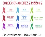 watercolor awareness ribbons.... | Shutterstock . vector #1569858433