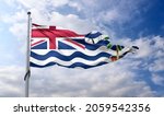 Small photo of British Indian Ocean Territory flag - realistic waving fabric flag